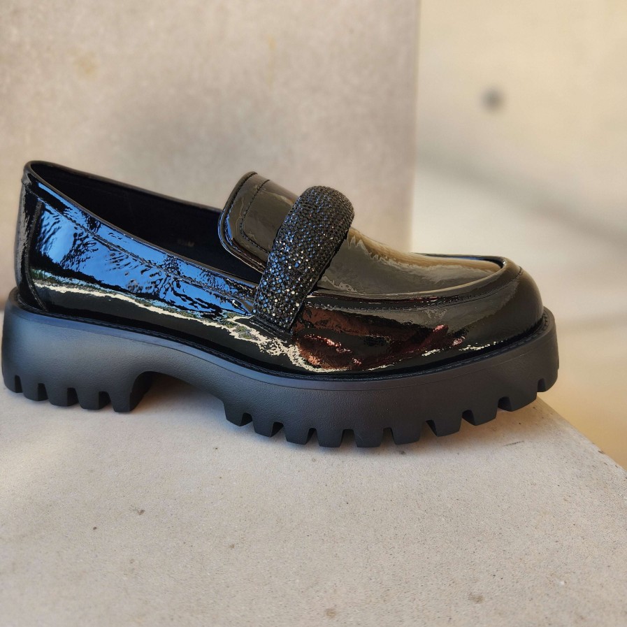 Footwear Van Eli Heel Loafers | Van Eli Zaya Black Naplak