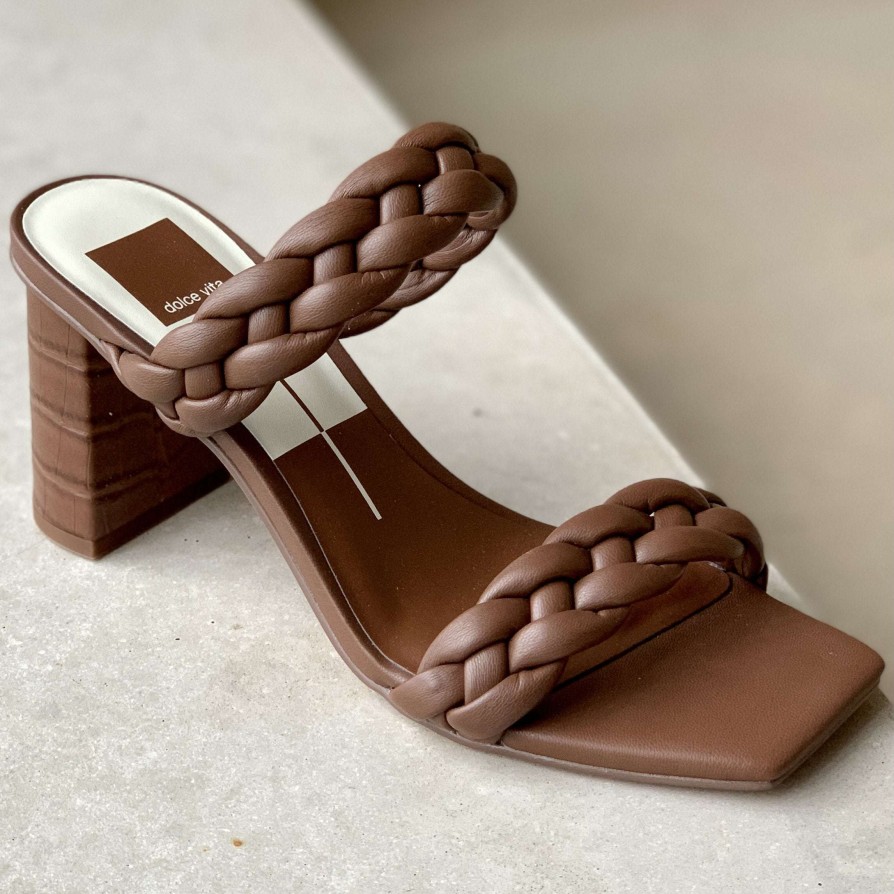 Footwear Dolce Vita Heel Sandals | Dolce Vita - Paily Braided Block Heel Leather Sandal