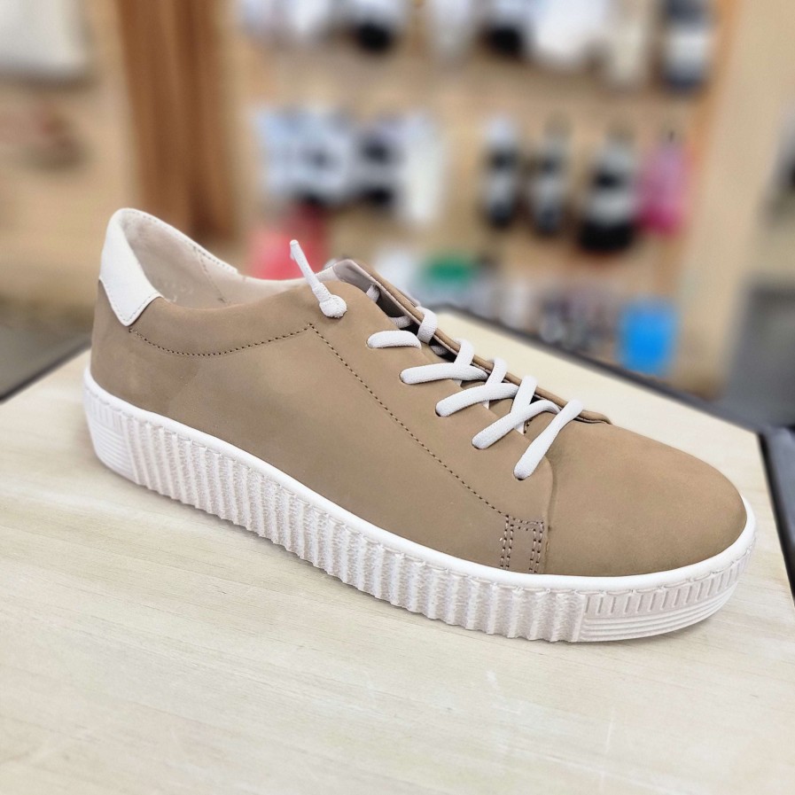 Footwear Gabor Tie Sneakers | Gabor - 33.331.14 Nut Biege Soft Nubuk