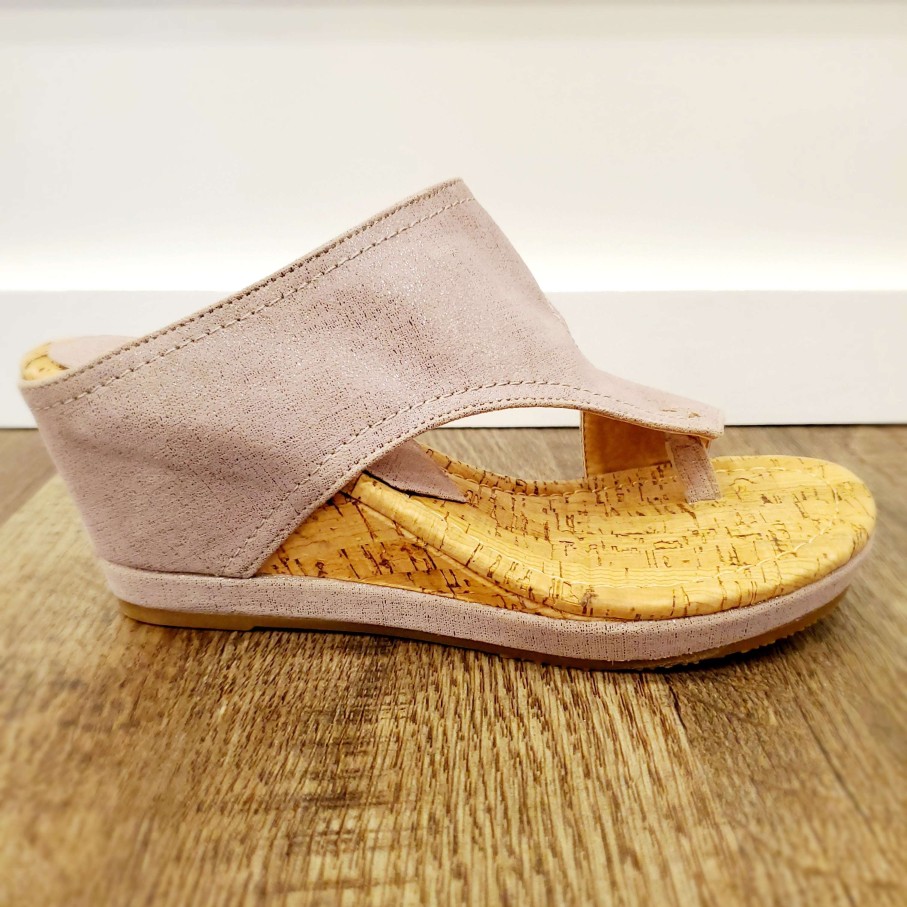 Footwear Donald Pliner Wedges/Platform Sandals | Donald Pliner - Myrtle Cork & Suede Fashion Wedge Sandal