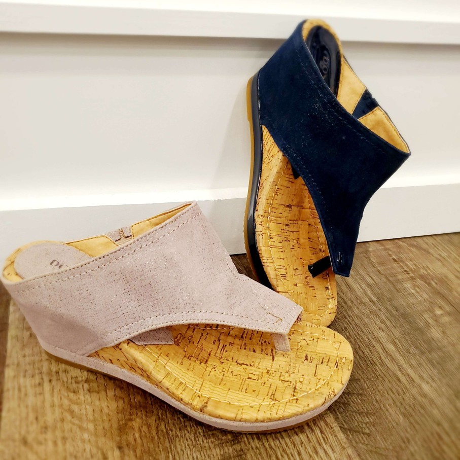 Footwear Donald Pliner Wedges/Platform Sandals | Donald Pliner - Myrtle Cork & Suede Fashion Wedge Sandal