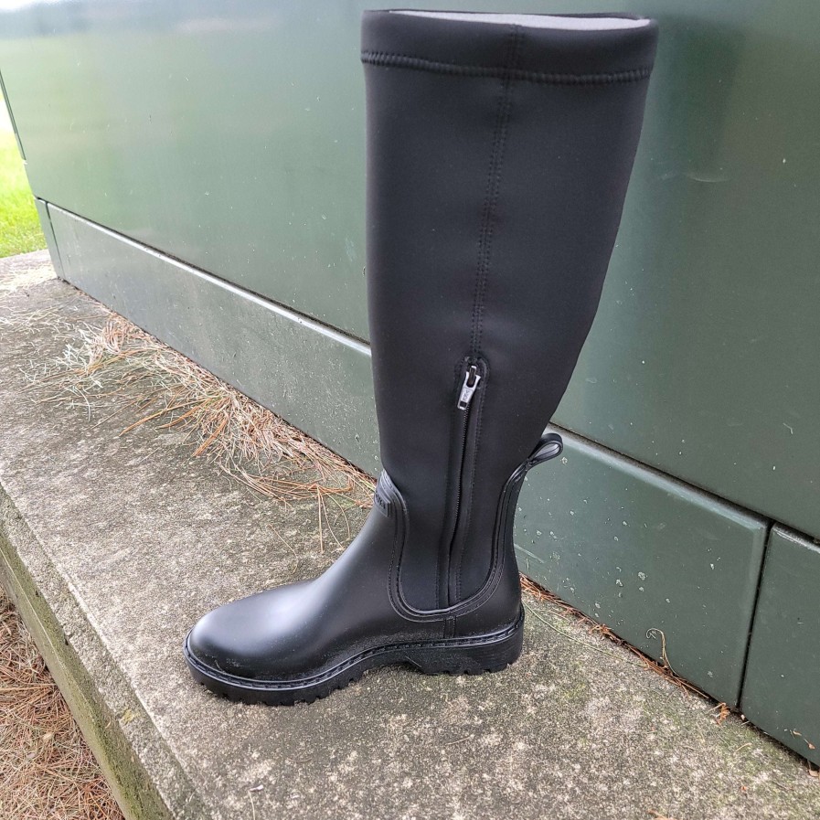 Footwear Toni Pons Flat Boots | Toni Pons - Cardiff Tall Waterproof Black Boot