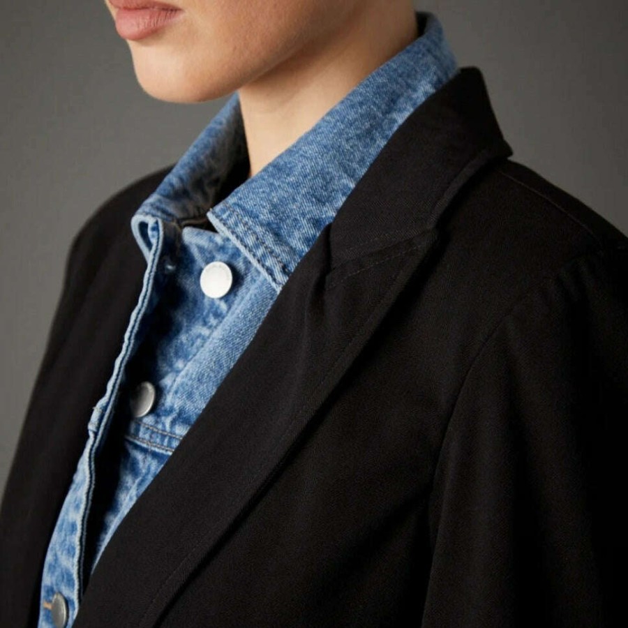 Clothing BLUE REVIVAL Classic Clothing | Blue Revival - Helen Blazer Herringbone Black