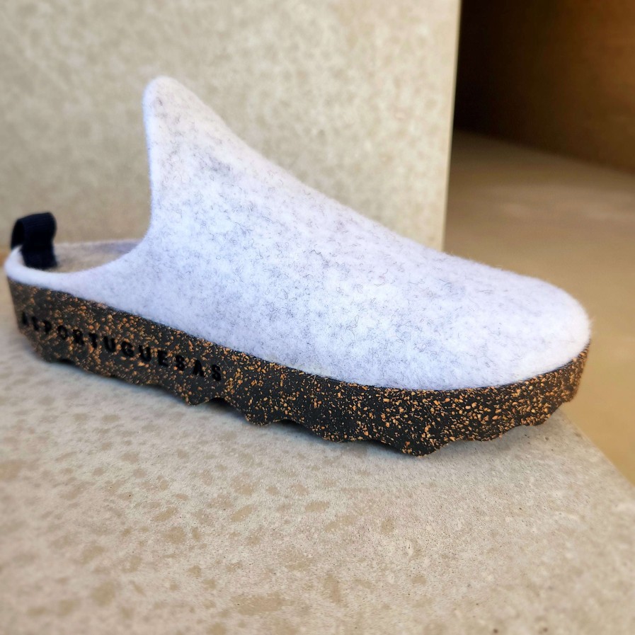 Footwear ASPORTUGUESAS Low Slides | Asportuguesas - Come Marble White Wool Clog Marble White/Black Sole