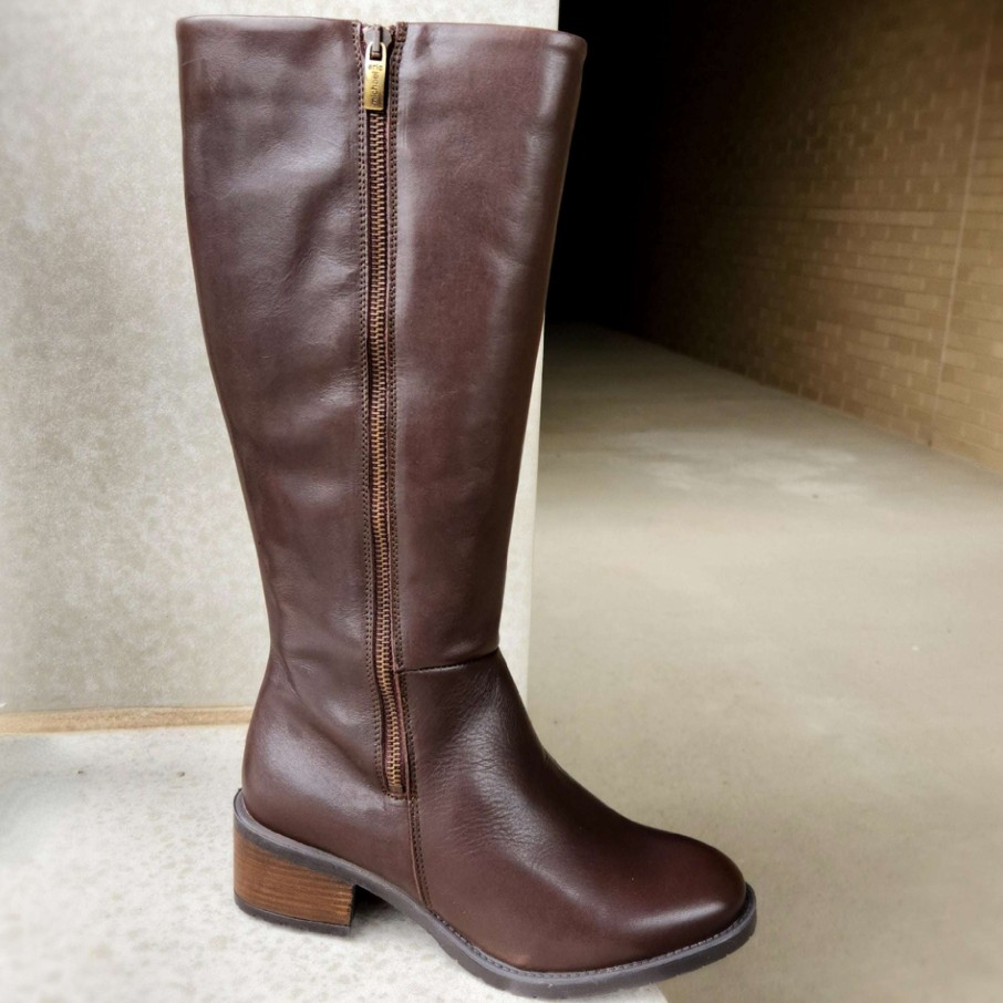 Footwear Eric Michael Low Heel Boots | Eric Michael - Lauren Waterproof Tall Leather Boot