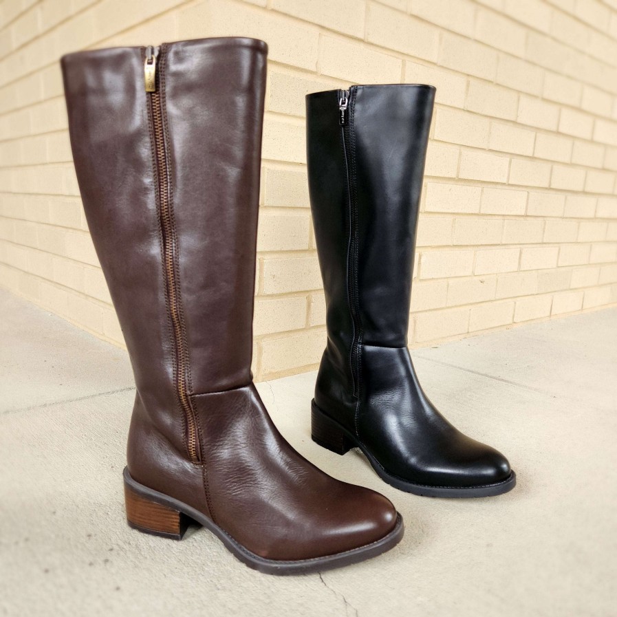 Footwear Eric Michael Low Heel Boots | Eric Michael - Lauren Waterproof Tall Leather Boot