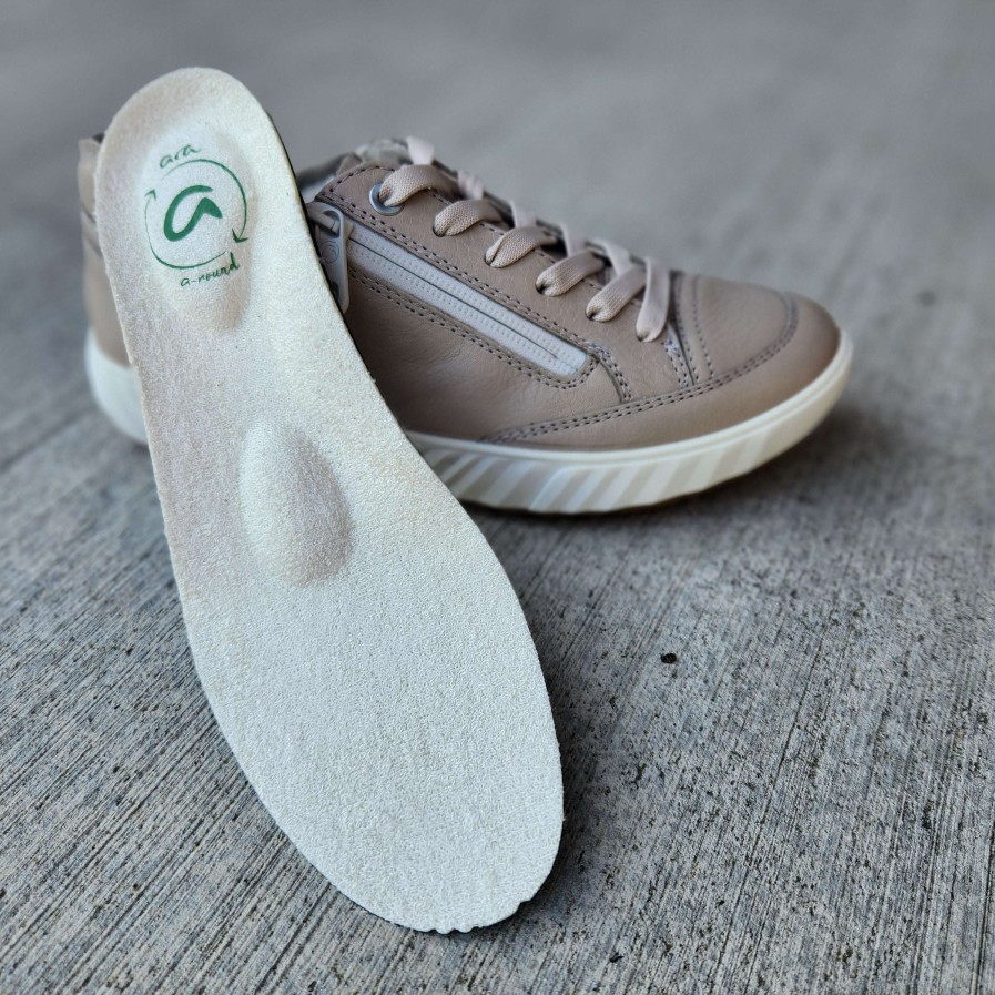 Footwear Ara Tie Sneakers | Ara Auroroa Pebble