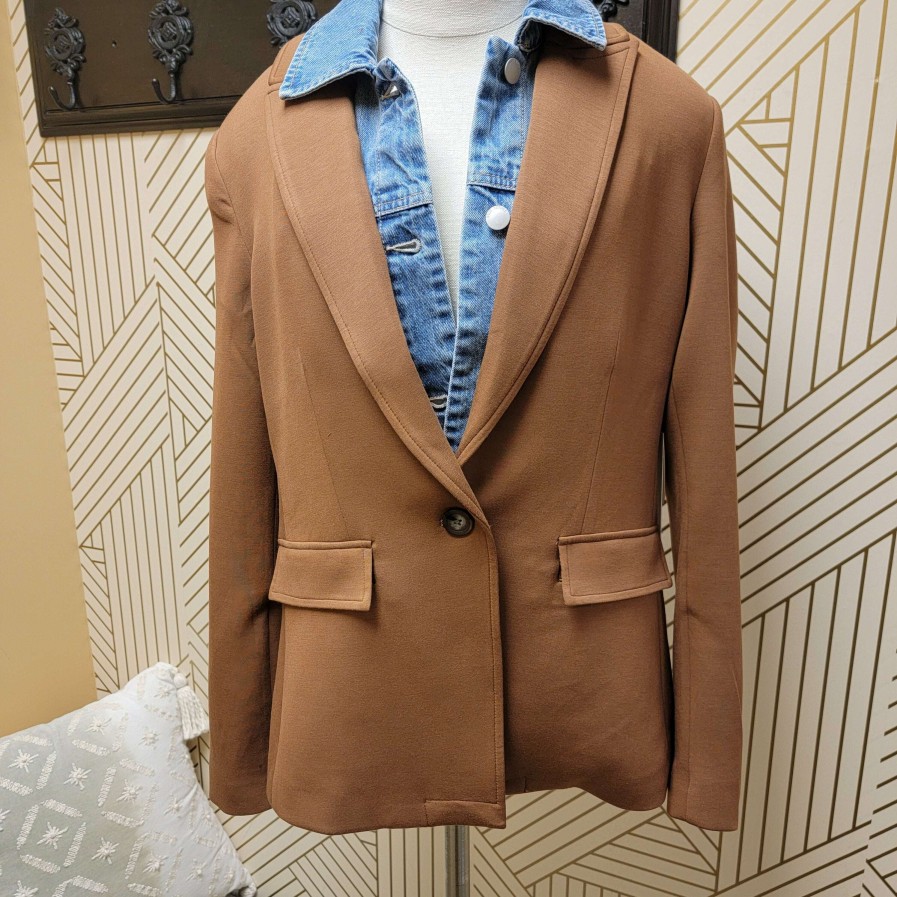 Clothing BLUE REVIVAL Classic Clothing | Blue Revival - Helen Blazer - Toffee Brown