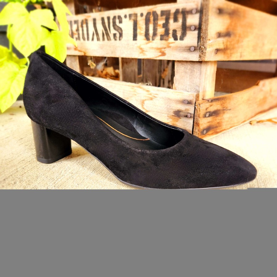 Footwear Ara High Heels (2 Inches Or Above) | Ara - Lancashire High Heel Suede Pump Black Suede