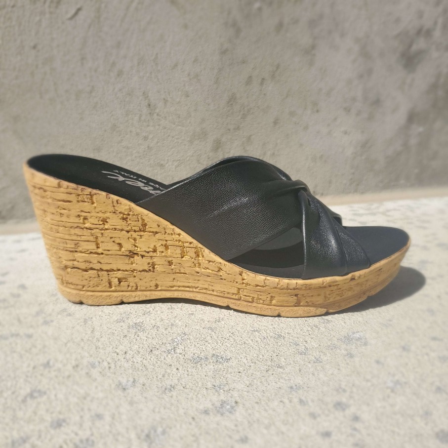 Footwear Onex Wedges/Platform Sandals | Onex - Ruth Leather Wedge Platform Sandal