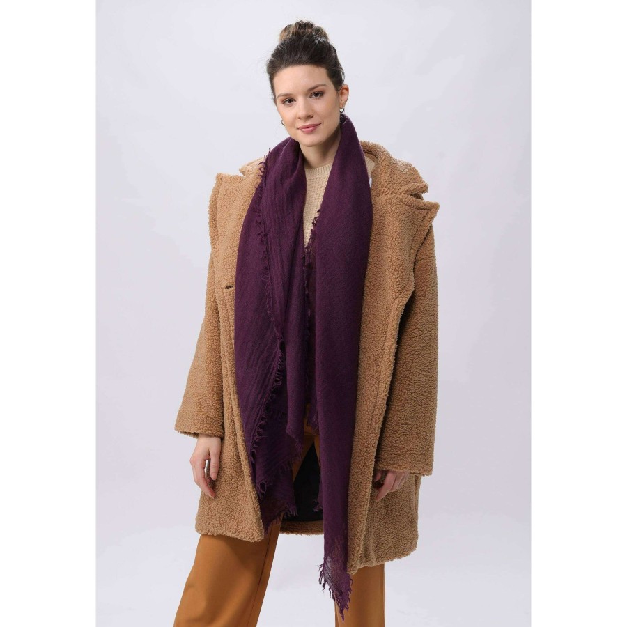 Accessories FRAAS | Fraas - The Scarf Company - Lightweight Wool Solid Fringe Evening Wrap