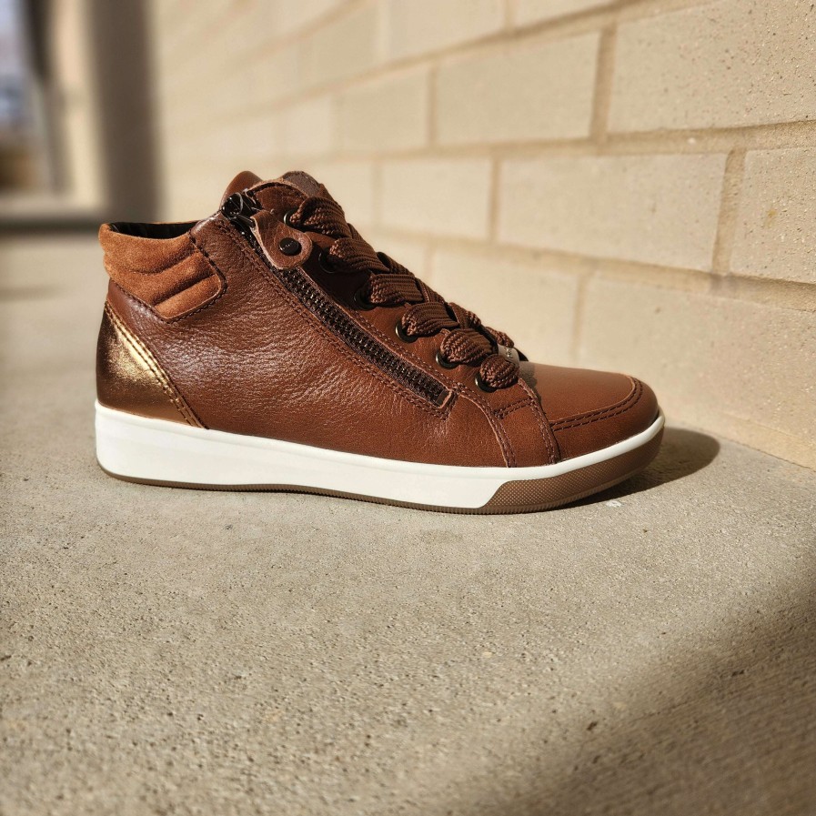 Footwear Ara High Top Sneakers | Ara - 44499 Rei Tan Brown