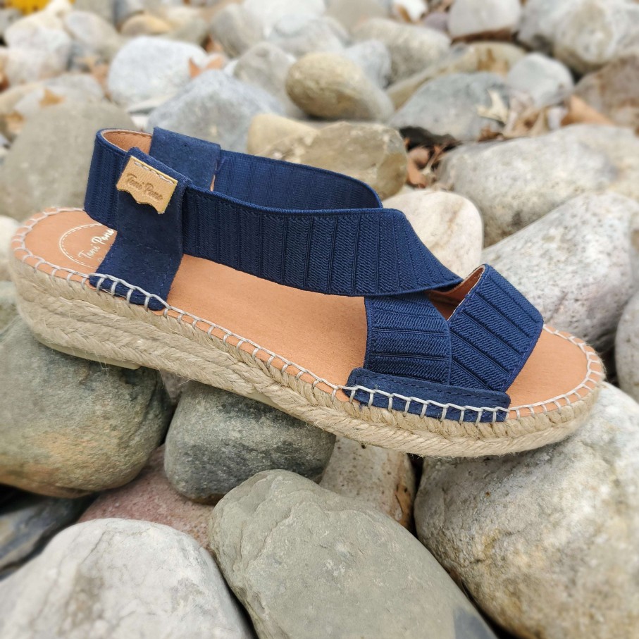 Footwear Toni Pons Wedges/Platform Sandals | Toni Pons - Eire Navy Espadrille Flatform Sandal