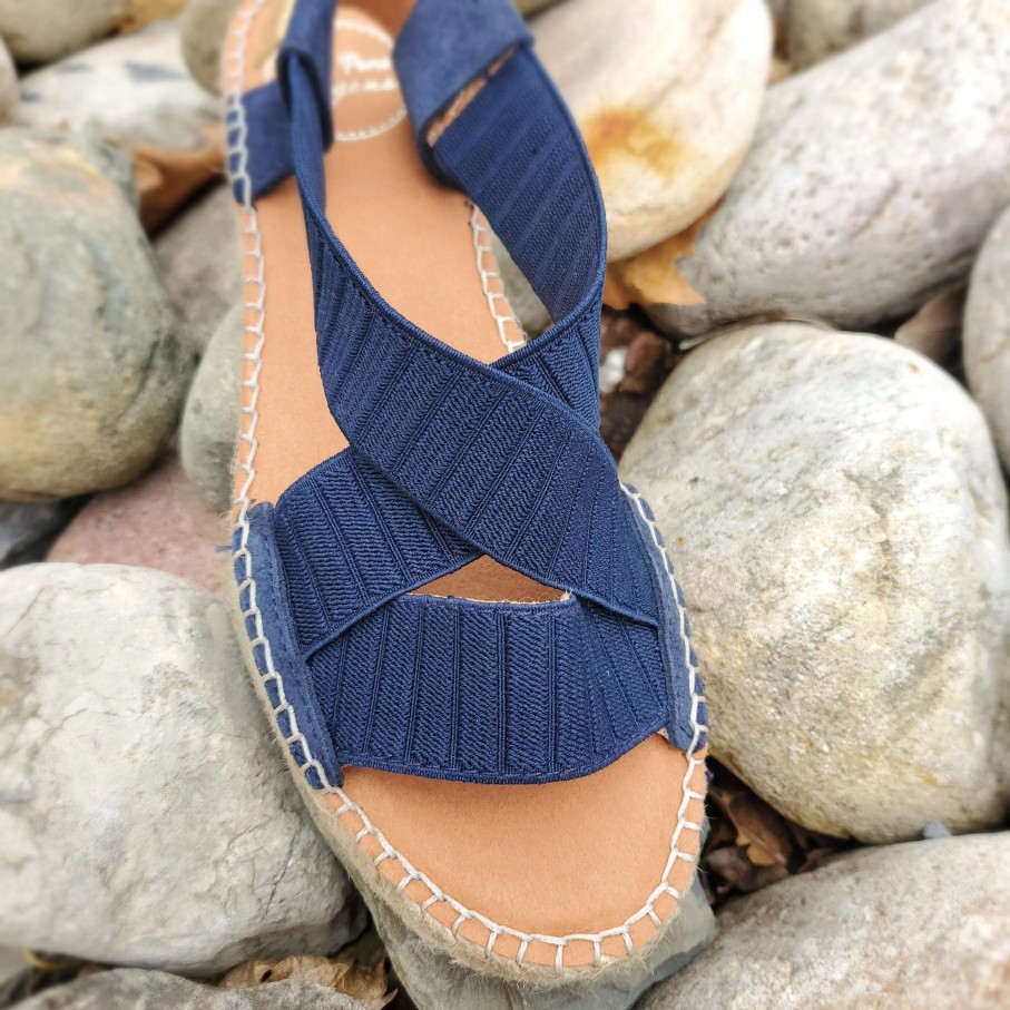 Footwear Toni Pons Wedges/Platform Sandals | Toni Pons - Eire Navy Espadrille Flatform Sandal