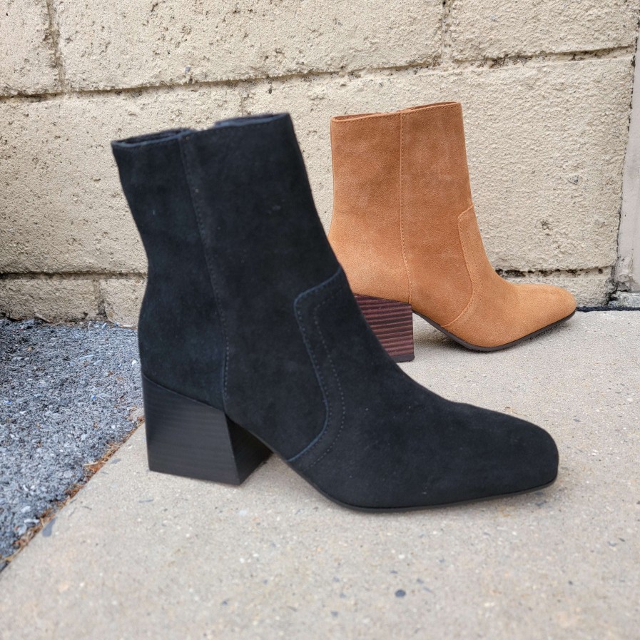 Footwear Blondo Ankle Boots | Blondo - Salome Waterproof Suede Chunky Heel Ankle Boots