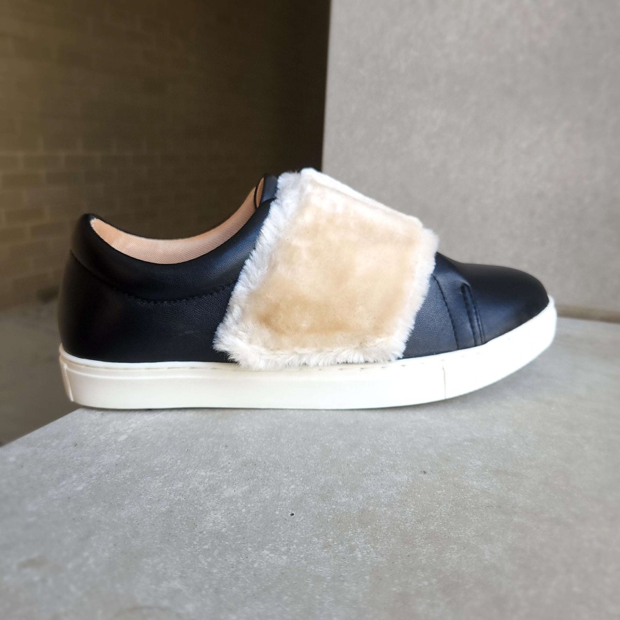 Footwear ALL BLACK Slip-On Sneakers | All Fun Fur Banded Sneaker Black