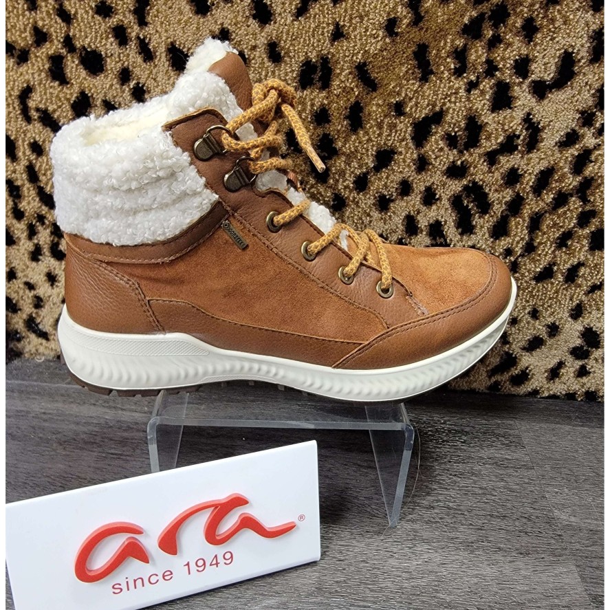 Footwear Ara Flat Boots | Ara - Hanover Nut