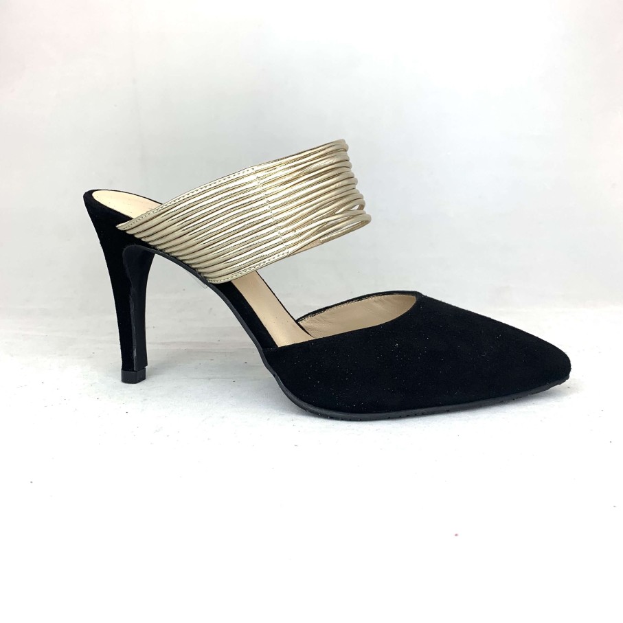 Footwear Brenda Zaro | Brenda Zaro- T3574A Black Suede/Platino