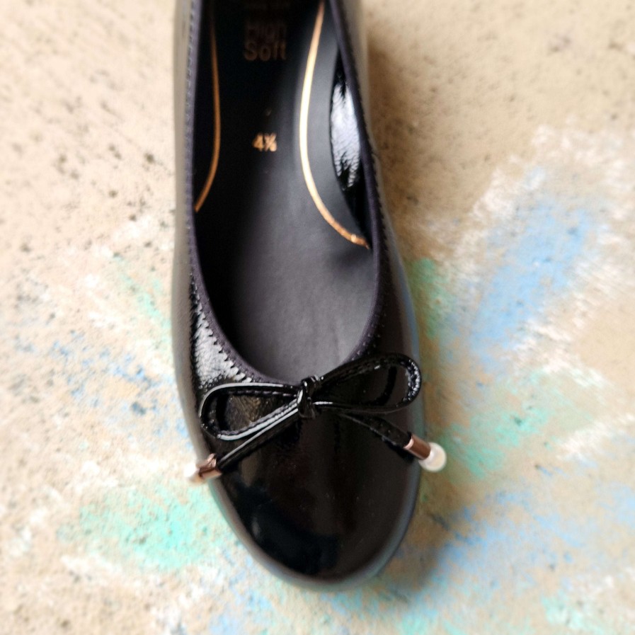 Footwear Ara | Ara - Scout Leather Ballet Flat Black Patent