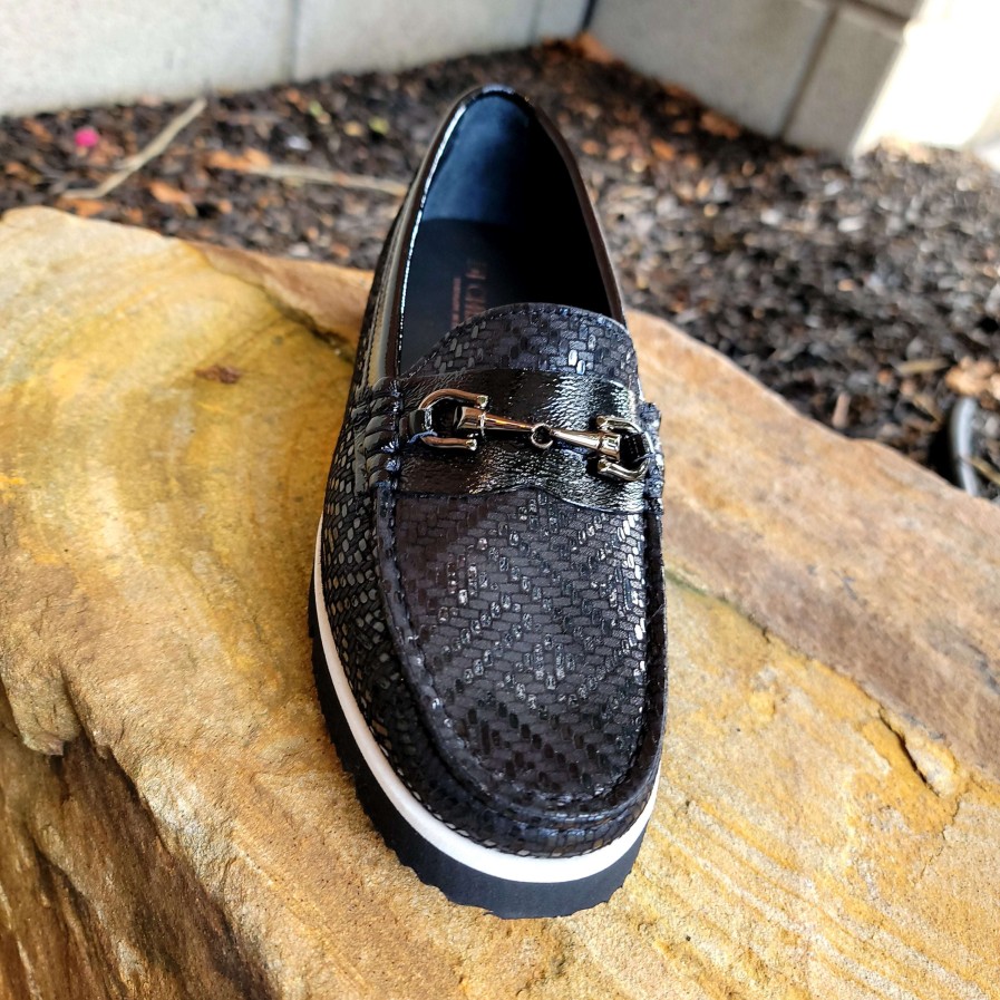 Footwear DICHENZO Slip-On Loafers | Di Chenzo - Black Print Loafer