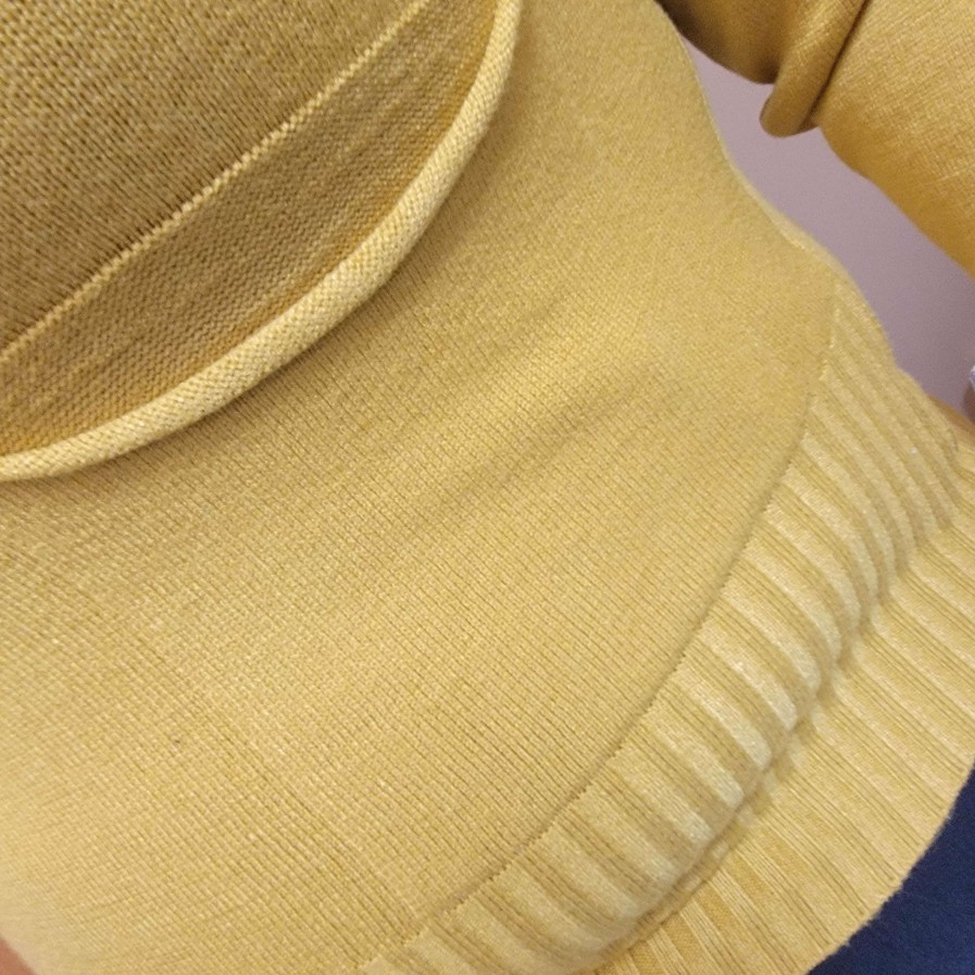 Clothing M-Made in Italy Sweaters & Dusters | M-Made In Italy - Low Pocket Sweater - Mustard