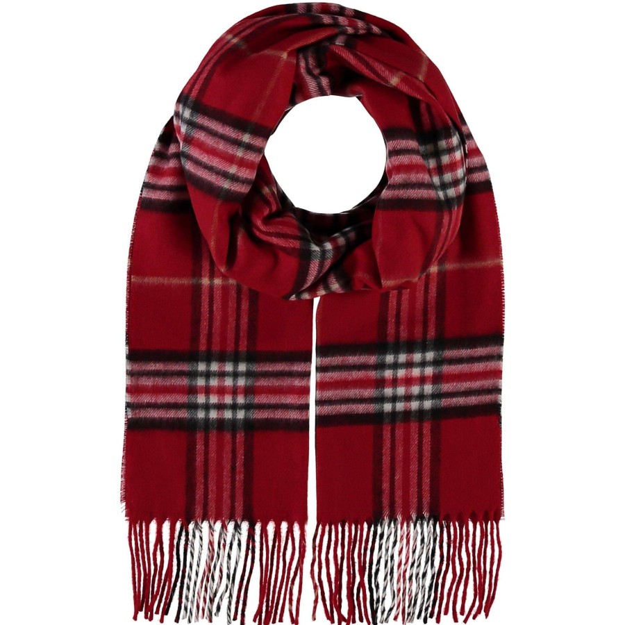 Accessories FRAAS | Fraas - The Scarf Company - Fraas Plaid Cashmink® Scarf: Classic Red P