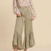 Clothing UMGEE Pants & Shorts | Umgee - Ruffle Pant - Olive Light Olive