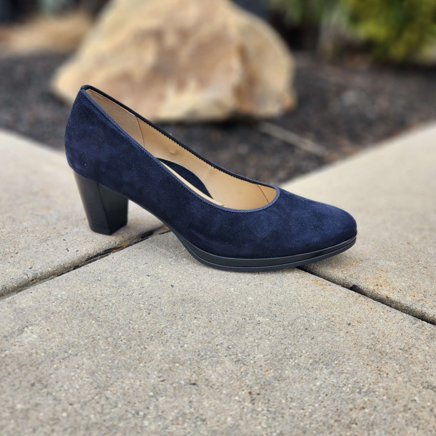 Footwear Ara High Heels (2 Inches Or Above) | Ara - Ophelia Navy Suede Navy Blue Suede