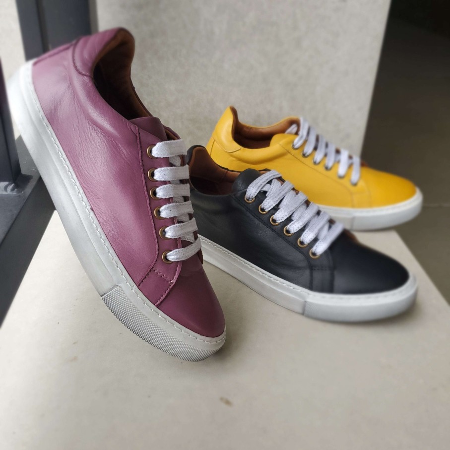 Footwear Bueno Tie Sneakers | Bueno - Reece Mauve Leather