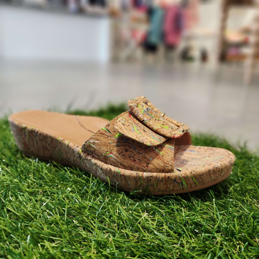 Footwear L'amour Des Pieds Slide Sandals | L'Amour Des Pieds - Callye Multi Color Cork Slide Sandal