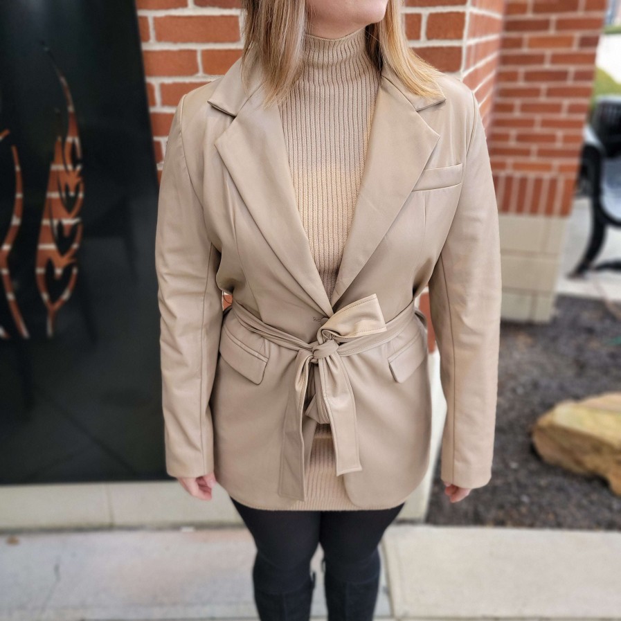 Clothing LBLC the label Classic Clothing | Lblc - Bardot Jacket Taupe