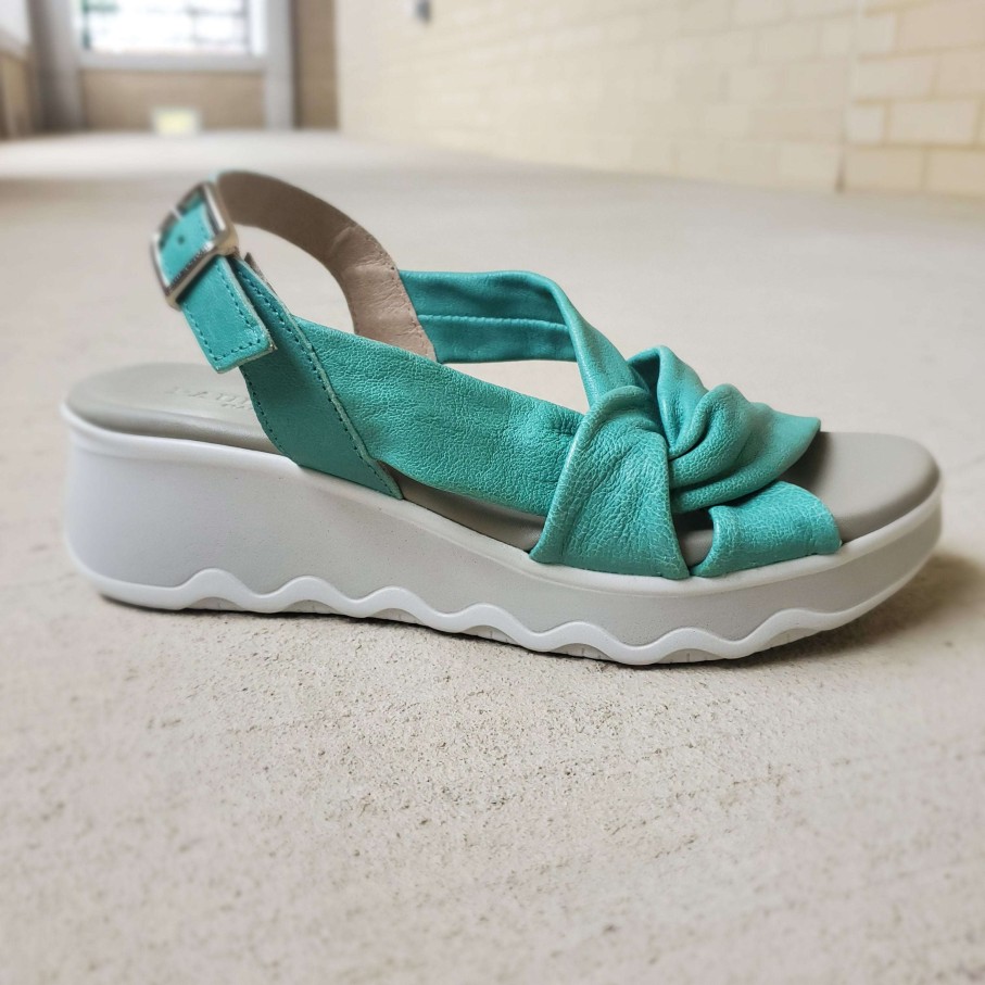 Footwear PAULA URBAN Wedges/Platform Sandals | Paula Urban - Mint Green Or Blush Pink Leather Fashion Comfort Sandal