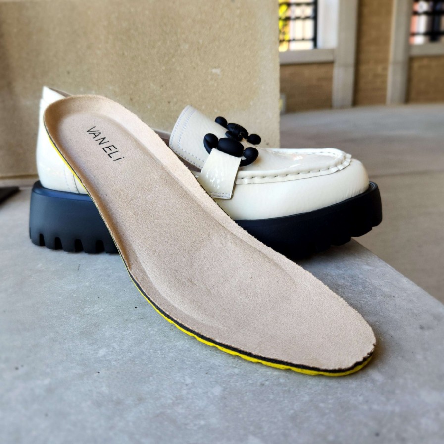 Footwear Van Eli Slip-On Loafers | Vaneli - Zeva White Patent Leather Platform Loafer White/Black