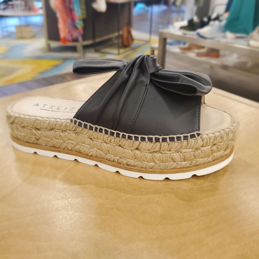 Footwear ATELIERS Slide Sandals | Atelier - Mackenna Open Toe Platform Espadrille Slide Sandal