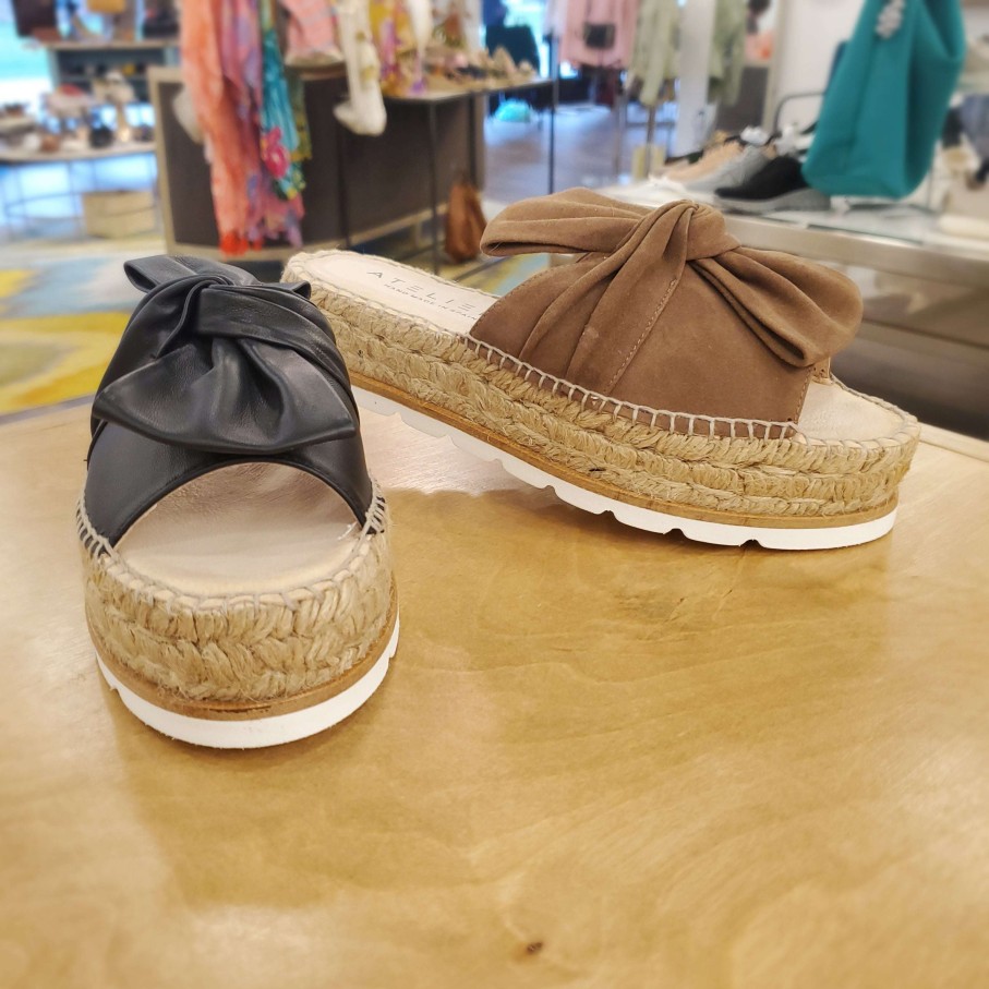 Footwear ATELIERS Slide Sandals | Atelier - Mackenna Open Toe Platform Espadrille Slide Sandal