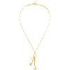 Accessories Sahira Jewelry Design Necklaces | Sahira Jewelry Design - Heart Locked Lariat - Gold