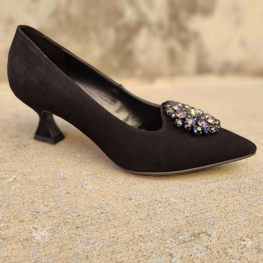 Footwear PEDRO ANTON Low Heels (Less Than 2 Inches) | Pedro Anton - 1804 Pump Black Suede