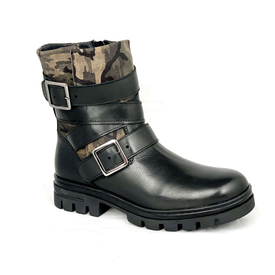 Footwear Eric Michael Ankle Boots | Eric Michael - Natalie Black/Camo