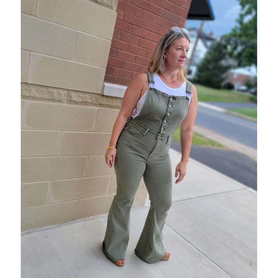 Clothing Judy Blue Boho Clothing | Judy Blue - Overall Denim - Olive