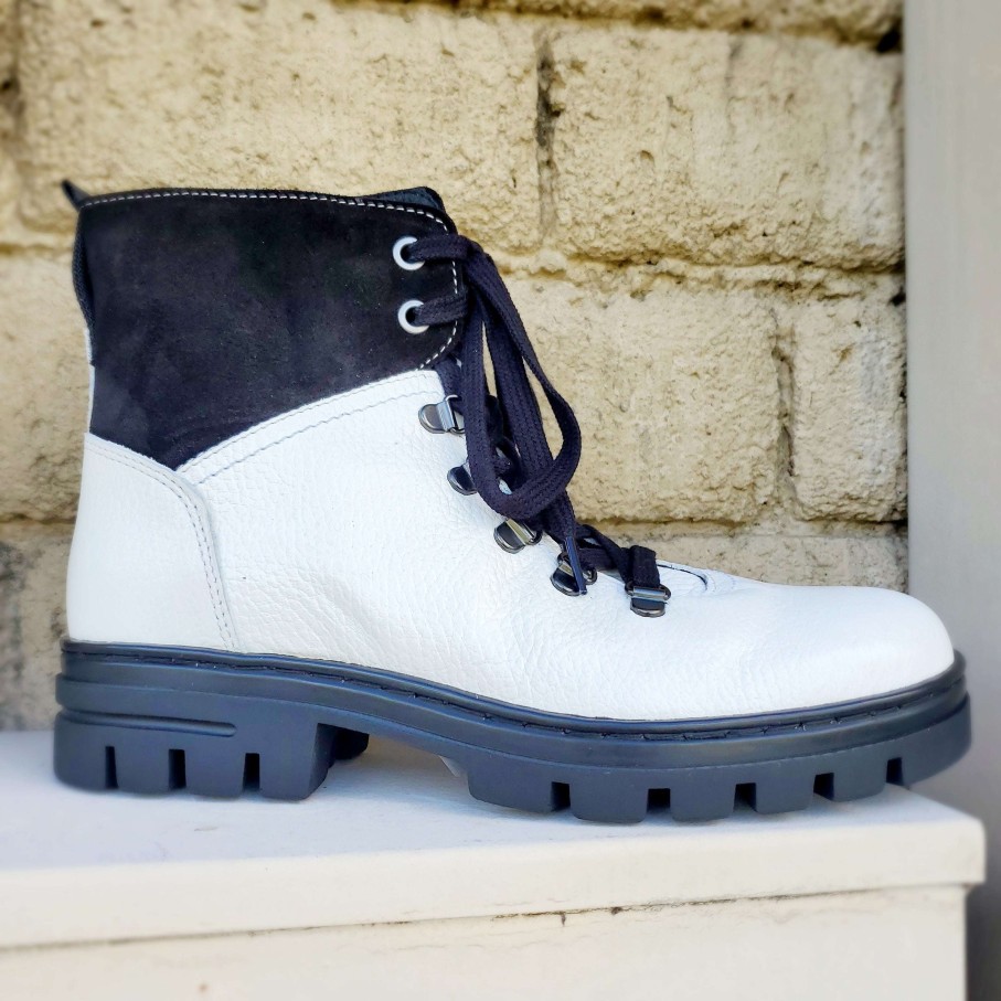 Footwear Eric Michael Flat Boots | Eric Michael - Kai White/Black Laces