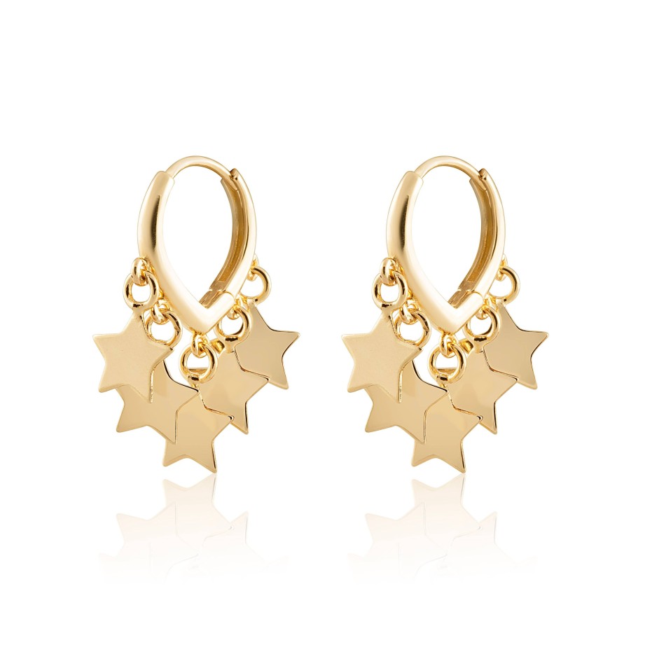 Accessories Sahira Jewelry Design Earrings | Sahira Jewelry Design - Star Shaker Earrings - Gold