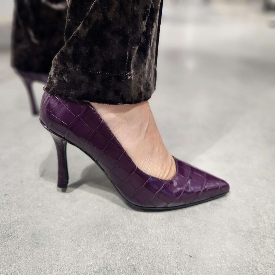 Footwear PEDRO ANTON High Heels (2 Inches Or Above) | Pedro Anton - 3800 Purple Pump Eggplant