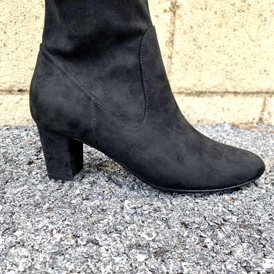 Footwear Van Eli Heel Boots | Vaneli - Deckel Black Stretch Suede