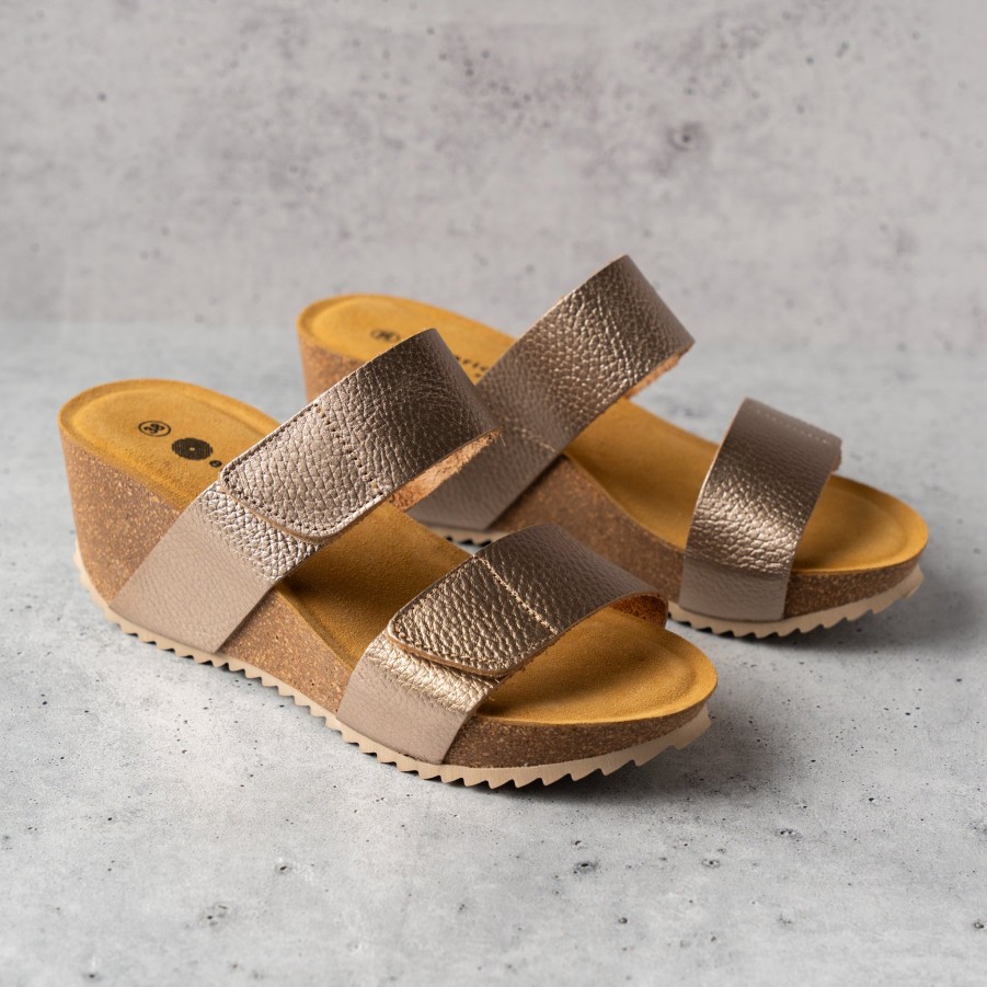 Footwear Eric Michael Slide Sandals | Eric Michael - Lily 2 - Light Bronze