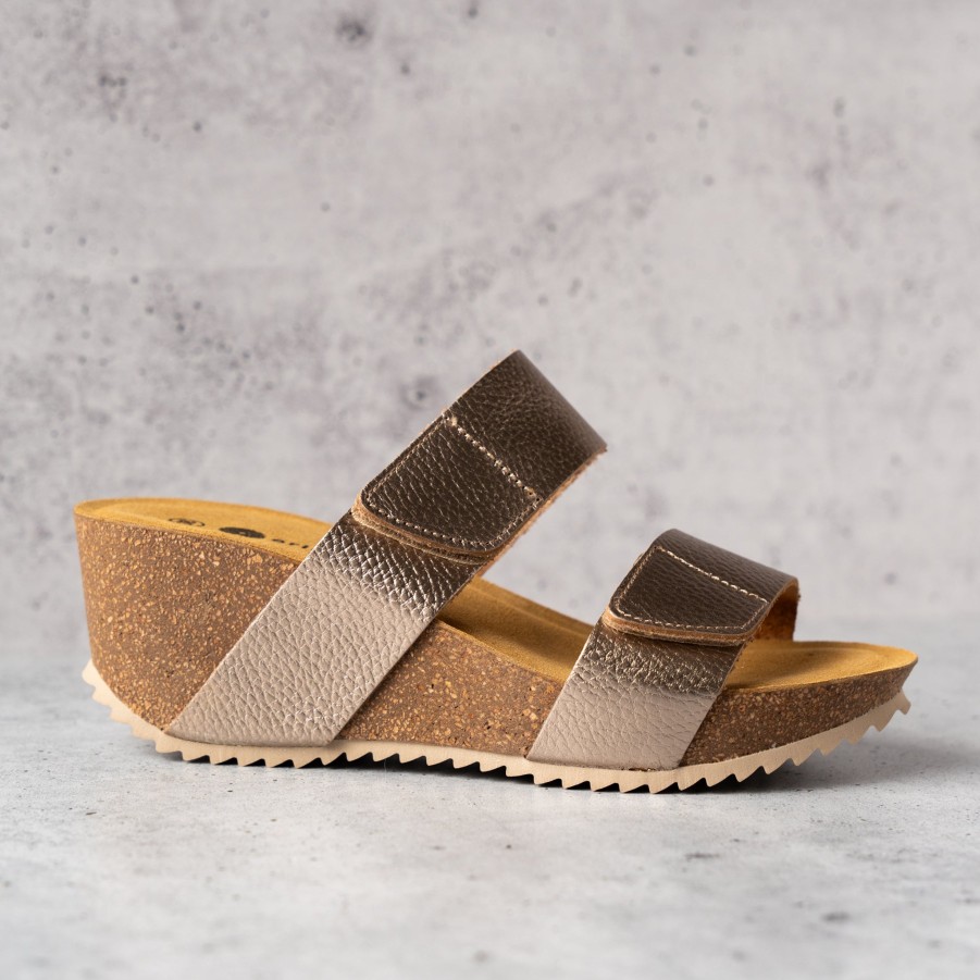 Footwear Eric Michael Slide Sandals | Eric Michael - Lily 2 - Light Bronze