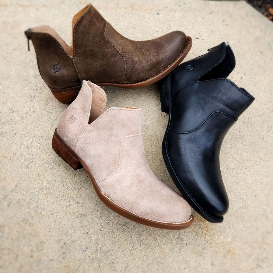 Footwear BORN Ankle Boots | Born - Kerri Leather Low Heel Ankle Boot